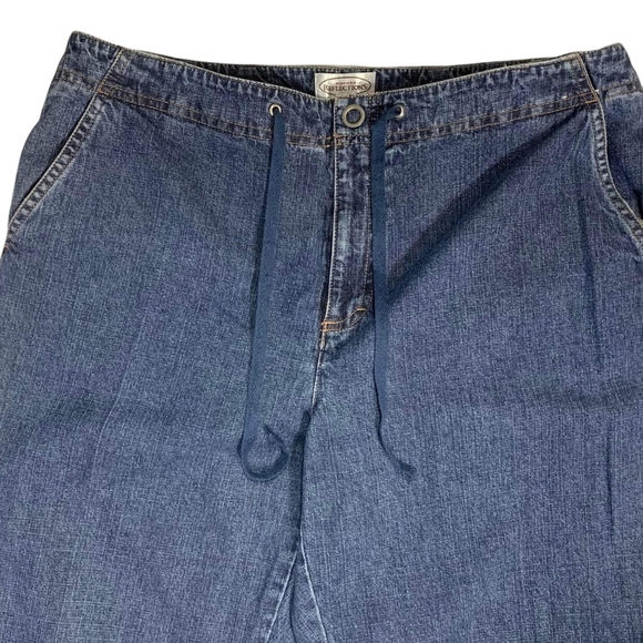 Vtg Northern Reflections Blue Jeans Size 12 Convertible Roll Tab Leg Denim Y2K - Picture 6 of 12
